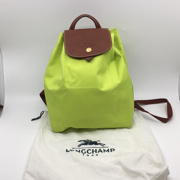Longchamp Handbags - Longchamp Le Pliage Neon Lime Green Backpack with Dust Bag